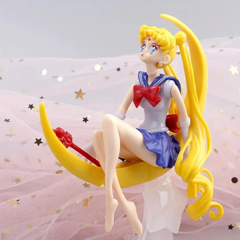 

15CM Anime Sailor Moon PVC Doll Girl Toy Cake Decoration Action Figures Model Car Ornament Children Birthday Gift Doll
