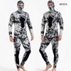 3mm Camouflage Two-Piece Wetsuit with Hood for Diving, Spearfishing, Freediving, and Snorkeling