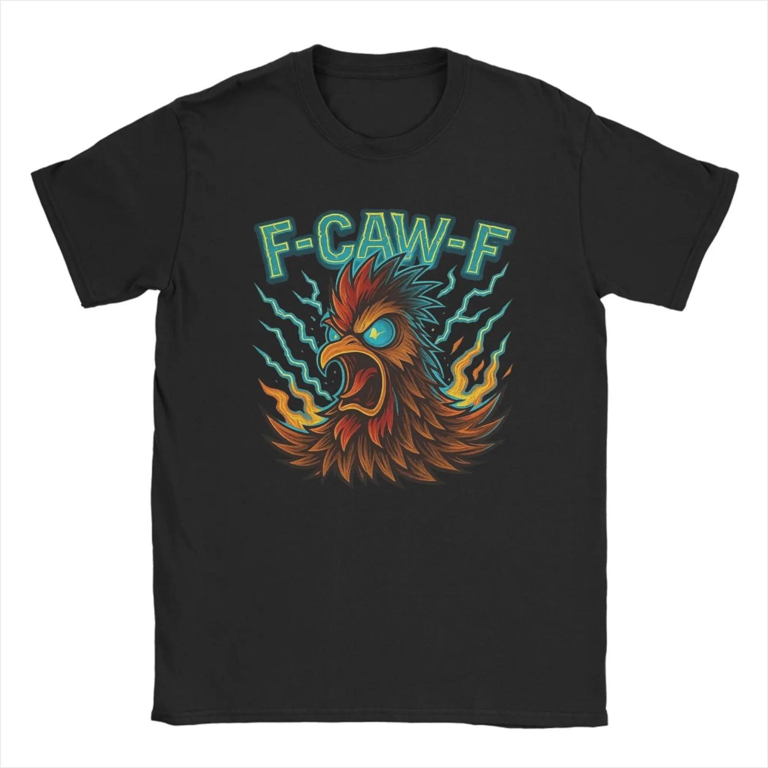 

Funny F-CAW-F Rooster Meme T Shirt for Cotton Hipster T-Shirts Crew Neck Tee Shirt Short Sleeve Clothing Summer S чёрный