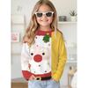 Christmas Santa Claus Print Girl Clothes Autumn Children Top Round Neck Long Sleeve Fashionable Comfortable Breathable Versatile Sports T-shirt