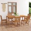 VidaXL Solid Teak Wood 7 Pcs Garden Dining Set Table and Patio Chairs Dining Furniture 3059945