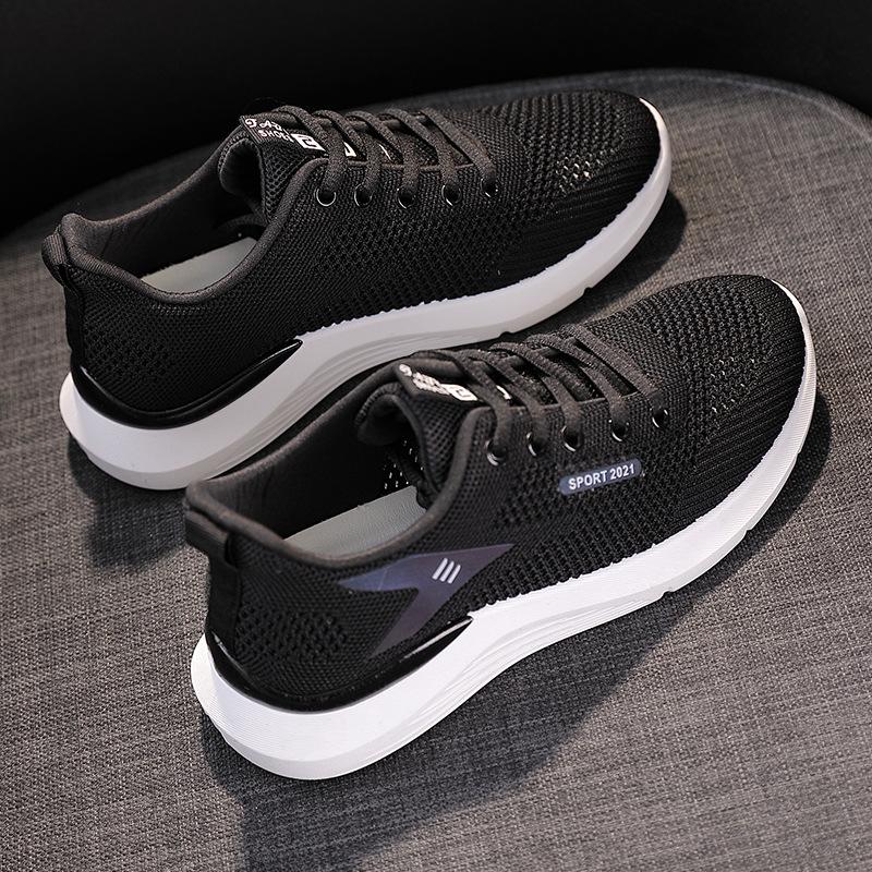 Womens Breathable Mesh Running Shoes Soft Platform Sneakers Lace Up Casual Walking Sports Shoes Lightweight Tenis Feminino