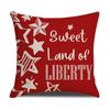 4pcs/Set Cross-Border US Independence Day Pillow Cover Letter Sofa Cushion Cushion Cover Household Goods Without Pillow Core