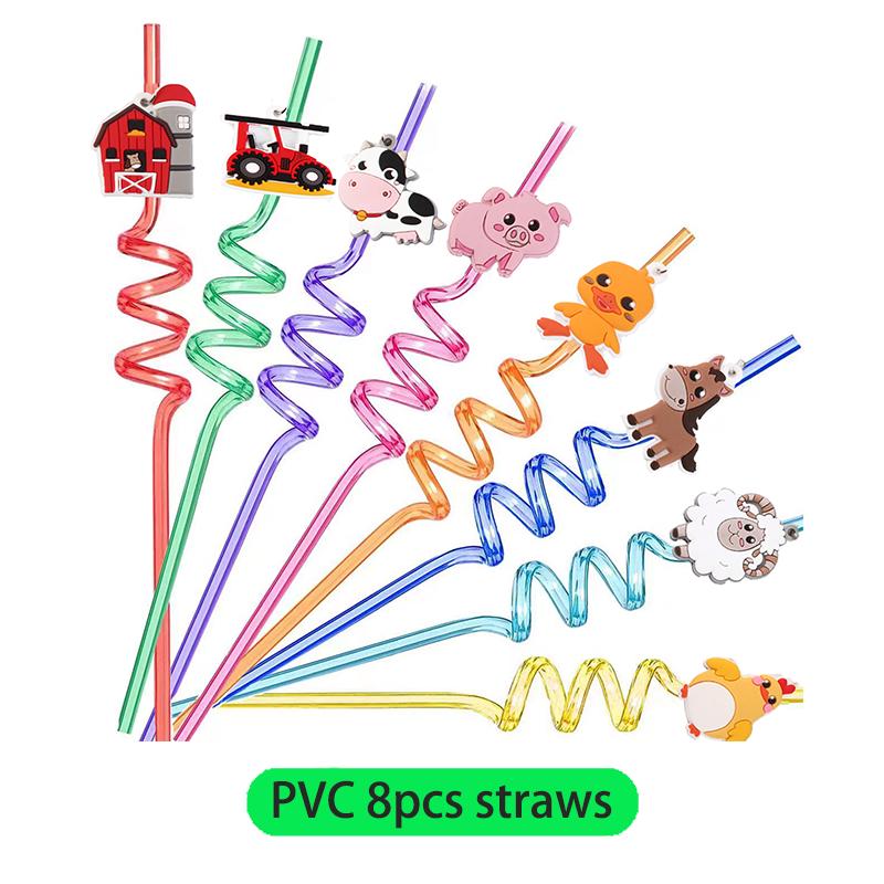 Farm Cartoon Animals Birthday Decoration Party Supplies Tableware Balloons Cup Plates Set Backdrop Banner Birthday Cake Deco Kit
