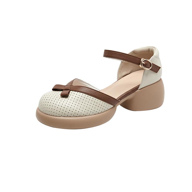 

Новые кожаные сандалии женские корейская версия сандалии на перемычке с сумкой детские с внутренней танкеткой ретро повседневные одинарные туфли женские 34