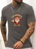 Grumpy Dwarf Cartoon Letter Print Unisexs Crew Neck Short Sleeve Tee Soft Casual Summer Top For Unisex Daily Street Basic Outfit Wear