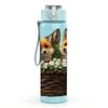 1PC Two Fox In Woven Basket Print 750ml Color Plastic Sports Water Bottle Leakproof Flip Straw Lid Suitable for Sports Office Home Use