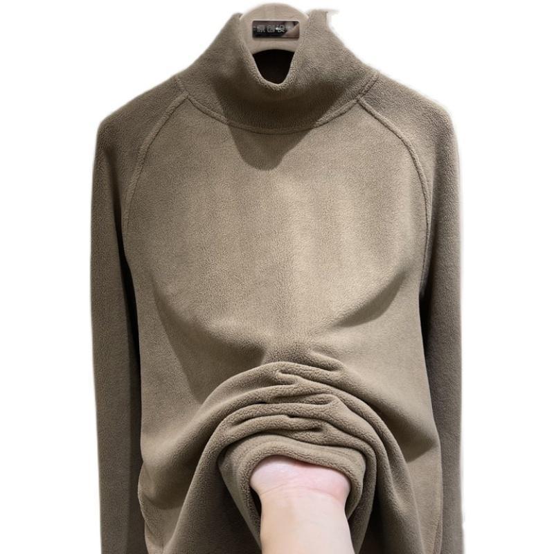 Women's Plus Size Fleece Lined Semi-High Collar Sweatshirt for Autumn/Winter