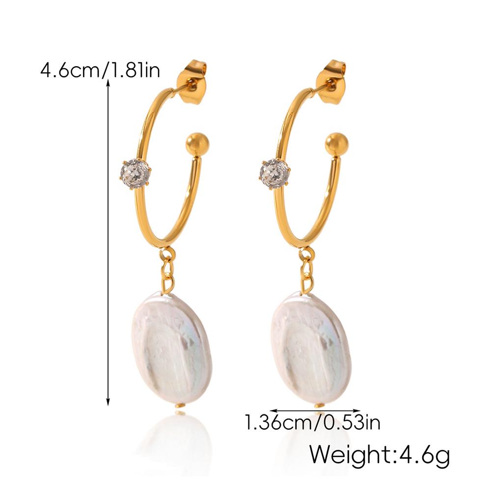Vintage Stainless Steel Gold Color Star Drop Earrings for Women Elegant Pearl Dangle Earring Long Chain Tassel Geometric Zircon