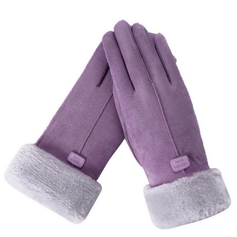 New Fashion Women Gloves Autumn Winter Cute Furry Warm Mitts Full Finger Mittens Women Outdoor Sport Female Gloves Screen