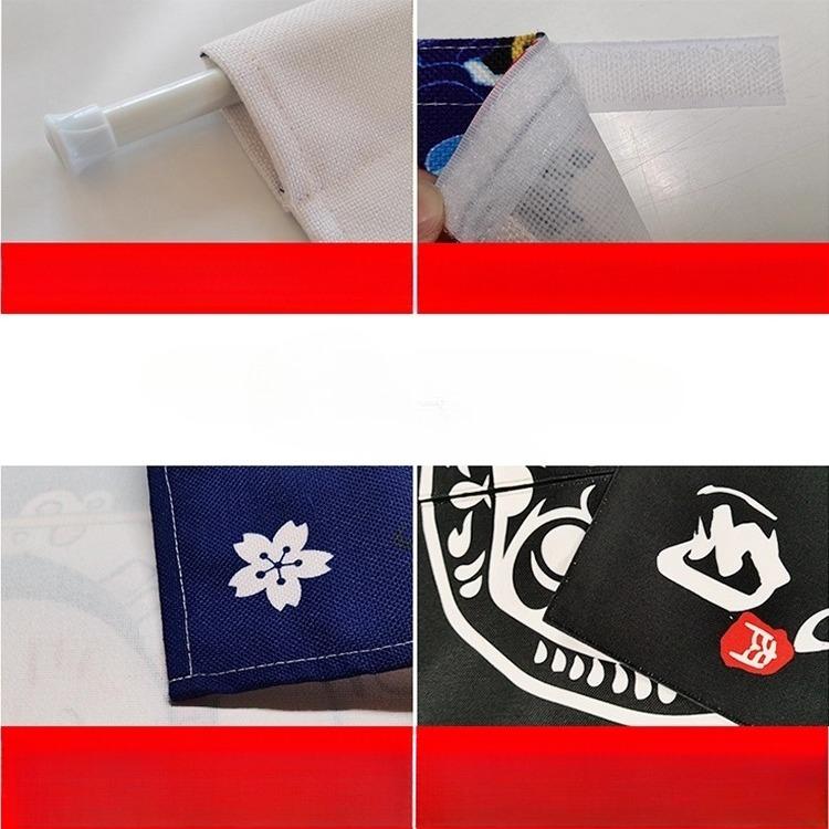 Japanese Short Curtain Doorway Noren Sushi Shop Triangle Flag Kitchen Home Decor Drapes Ramen Restaurant Hanging Half-Curtain