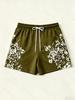 The latest pattern print summer trendy shorts and beach pants, casual style, floral theme design