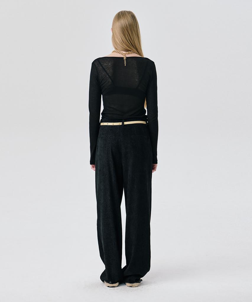 Bundercammer Steady Wide Tuck Pants_Black