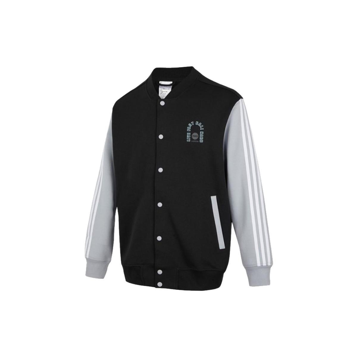 Men s adidas neo Pattern Printing Long Sleeves Jacket Black HM1988 L