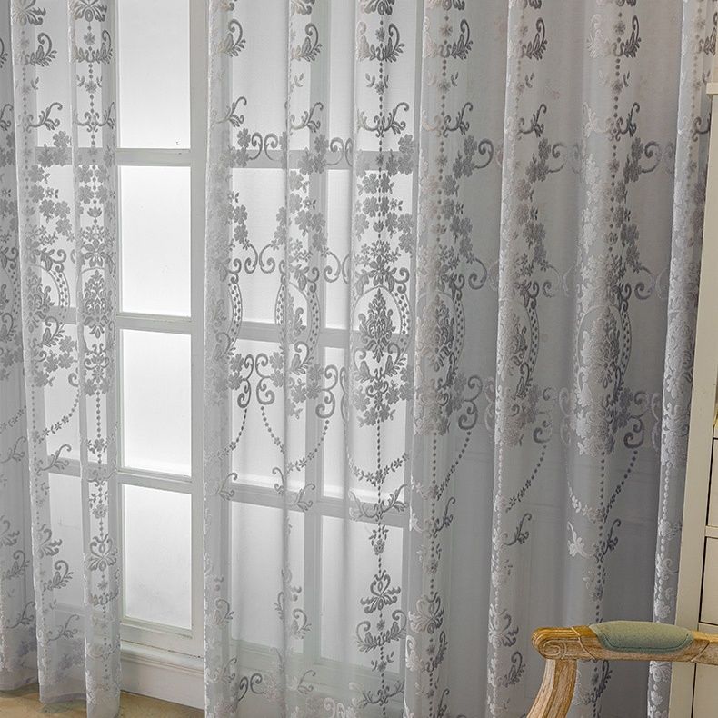 Visillos Bordados Europeos Filtradores de Luz Cortinas de Encaje para Sala de Estar Dormitorio Balcón Mirador Pantalla