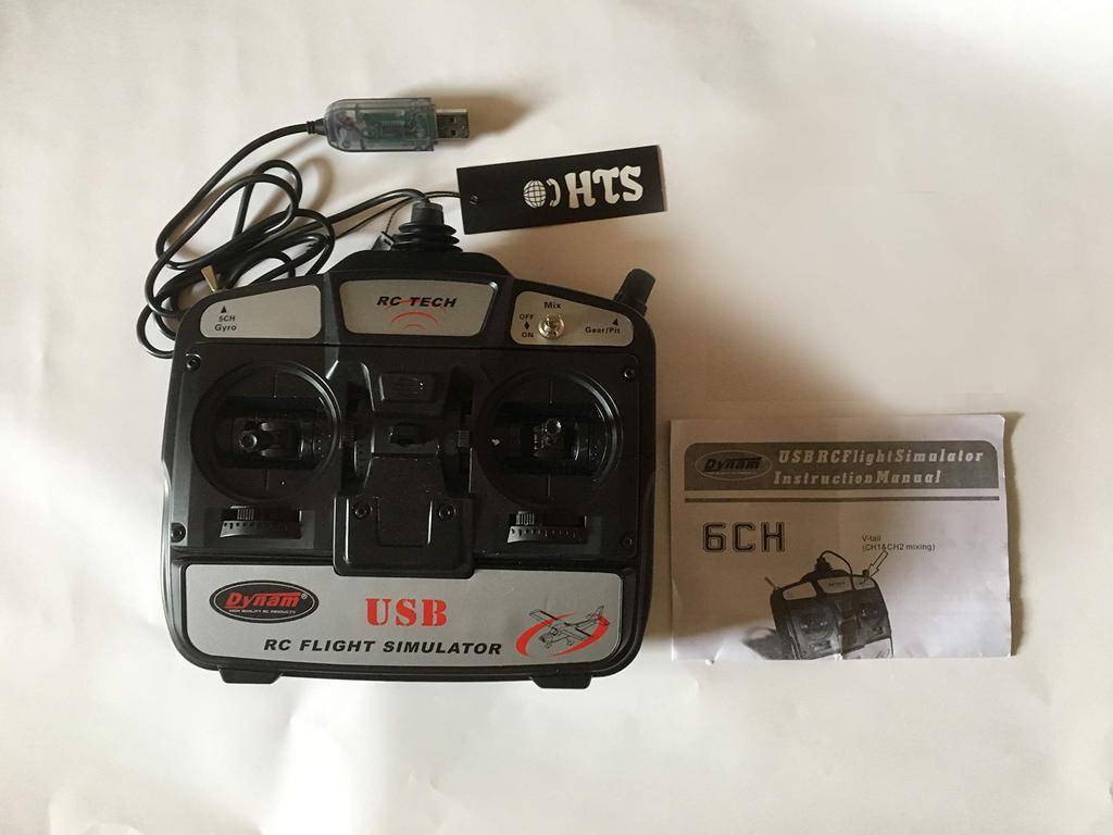 HTS flight simulator with USB connection to your PC for 3D flight control of airplanes and helicopters at Mode 1 Japanese manual 6-channel