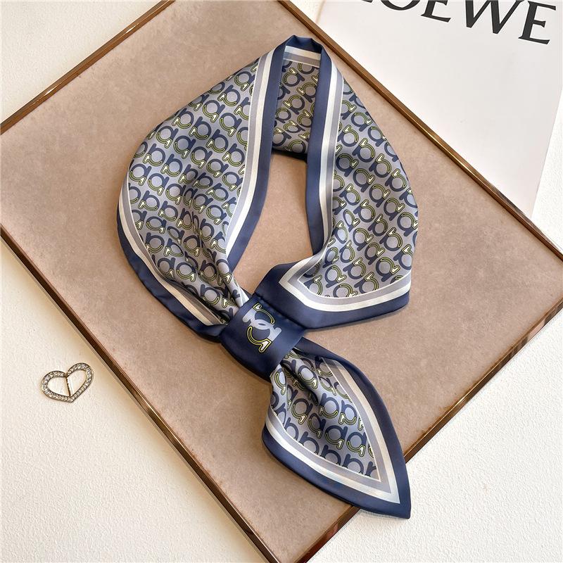 New Elegant Women's Slender Scarf Soft Satin Lightweight Chic Print Design for Spring Summer Versatile Neck Collar Accessory