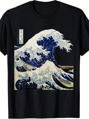 Kanagawa Japan Grote Golf T-shirt 220g Cadeau Unisex Hotteste item Maat S3XL Unisex T-shirt