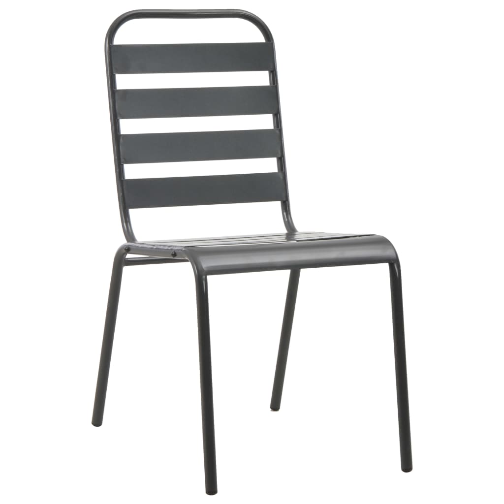 Stackable Garden Chairs 2 pcs Steel Gray