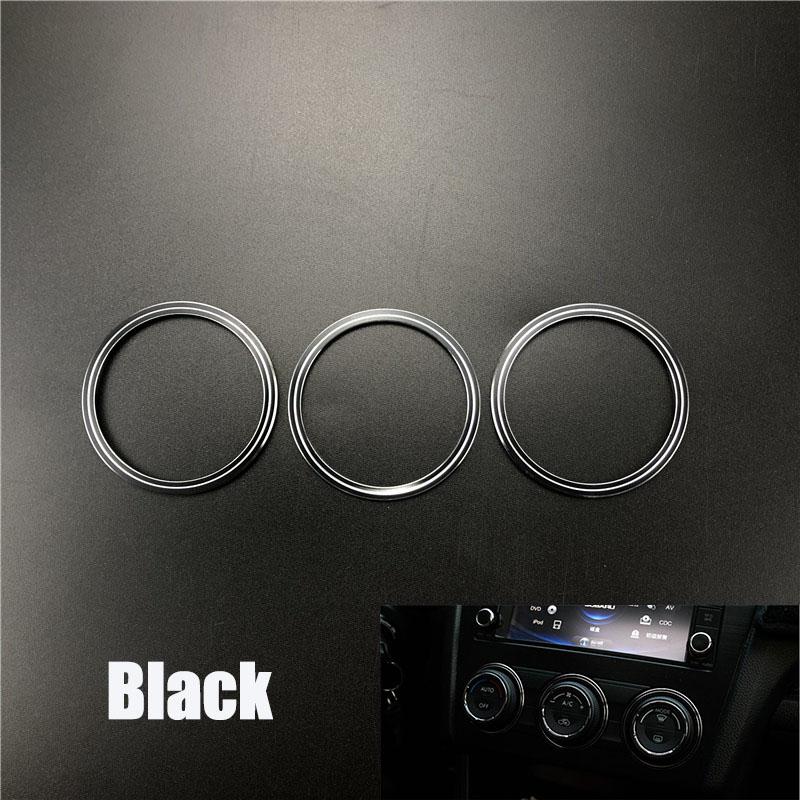 3Pcs/Set Car Styling AC Adjustment Knob Decorative Ring For Subaru Forester Impreza XV Crosstrek WRX Levorg Auto Accessories