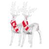 2Pcs Christmas Acrylic Reindeer Ornaments Transparent Deer Decorations Crystal Acrylic Elk Indoor Outdoor Holiday Clear Decor