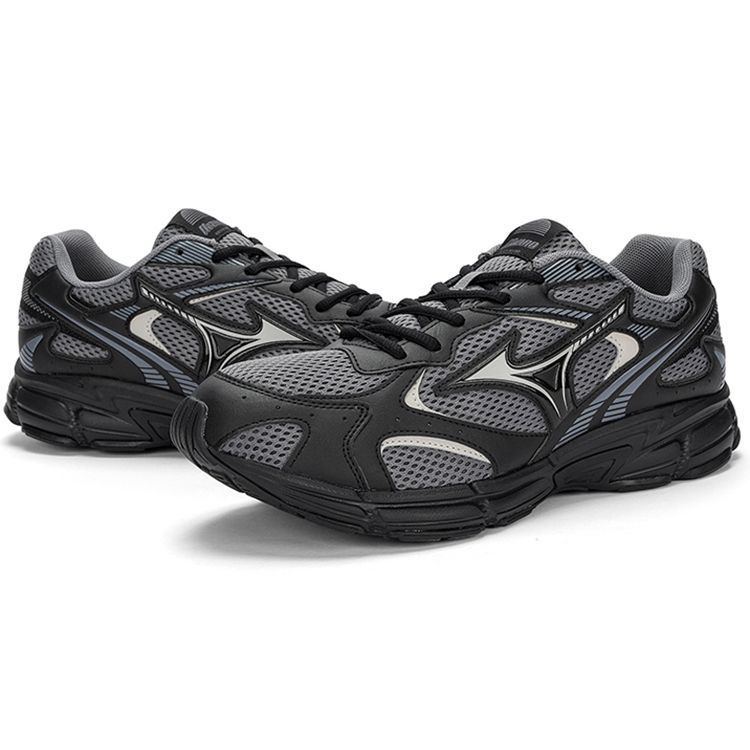 Mizuno Speed 2K Comfortable Trendy Sports Mesh Shock Absorbing Breathable Non-Slip Low-Top Running Shoes Unisex Sneaker Black Gray D1GH222907