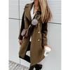 European & American Fashion Women's Double-Breasted Mid-Length Wool Coat Jacket