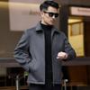 Men's Autumn Winter Cashmere Wool Lapel Jacket - Thick, Casual, Versatile Coat for Middle-Aged and Elderly Dads
