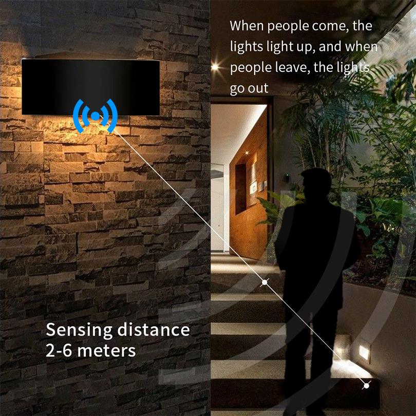 LED Wall Lamp LED Bulb Outdoor Motion Sensor Light Waterproof IP66 Wall Light Porch Garden Lights Living Room Street Stairs