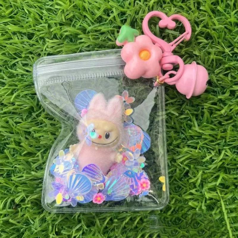 New Labubu Key Chain Cartoon Kawaii Mobile Phone Pendant Car Decoration Mini Dolls Children for Gift