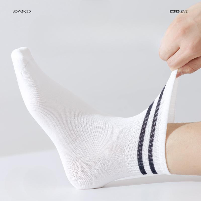 Men's Pure Cotton Boat Socks, Cotton Spring and Summer Thin Sweat-absorbing and Odor-proof Short Socks, Student Sports Socks