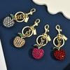 Metal Keychain Cute Fruit Diamond Apple Key Ring Pendant Bag Key Ring Accessories Women