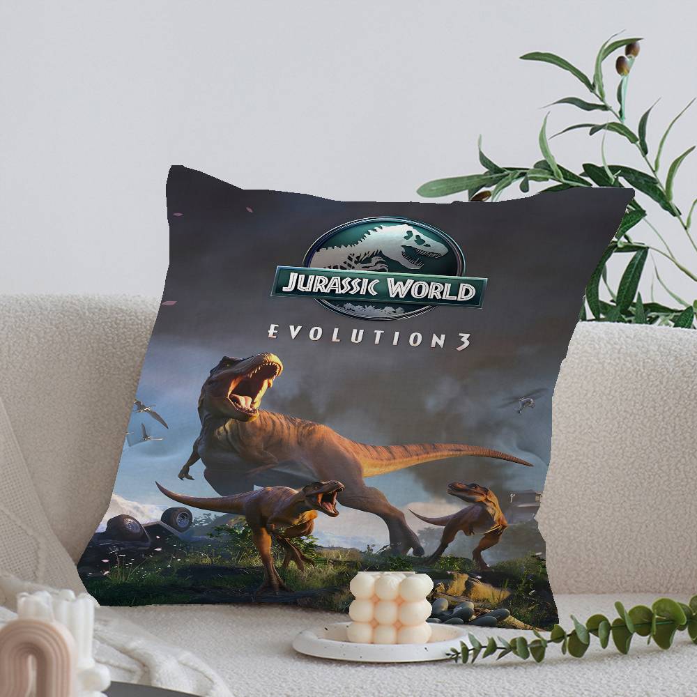 Movie Jurassic Park Dinosaur World Jurassic World Pillow Cover for Bedroom Room and Living Room Sofa Decorative Cushion Cover