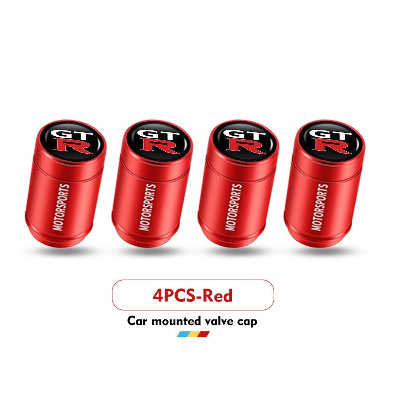 4pcs Car Logo Tire Valve Cover Alloy Wheel Tyre Stem Dust Cap For Nissan GTR GT-R NISMO R35 Teana Skyline Kawasaki