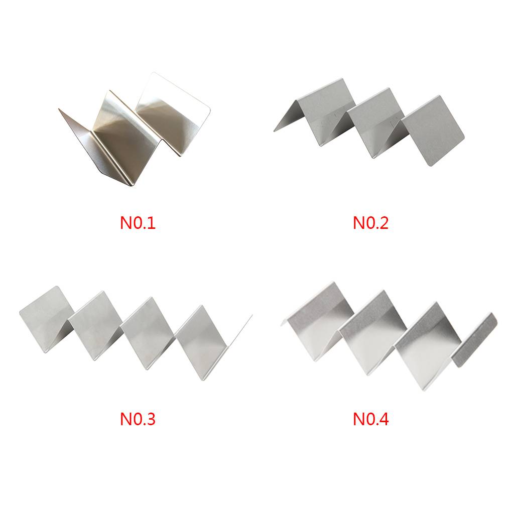 Wave Shape Stainless Steel Taco Display Stand Up Holder Rack Shell 1-4 Tacos