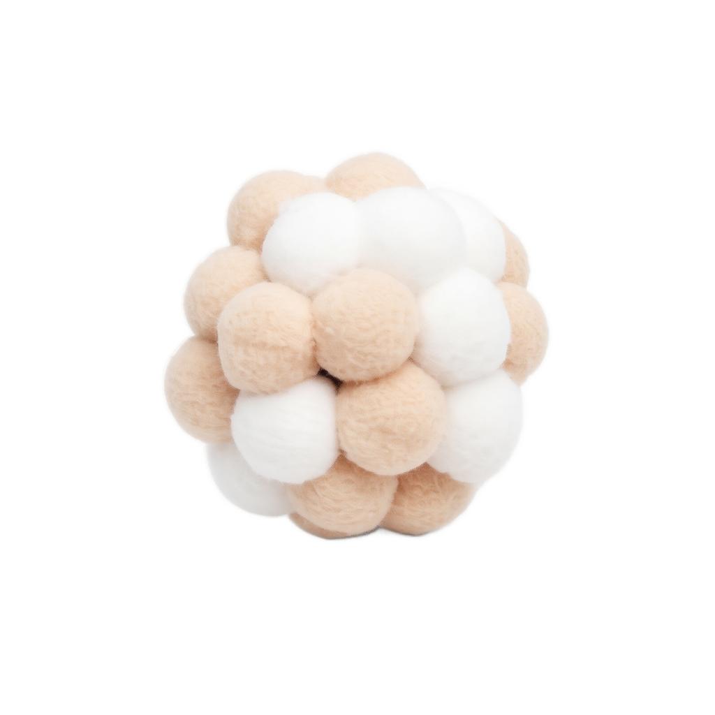 Plush Pom Pom Cat Toy with Bell Interactive Soft Ball for Cat Play and Exercise Durable Pet Toy for Indoor Use