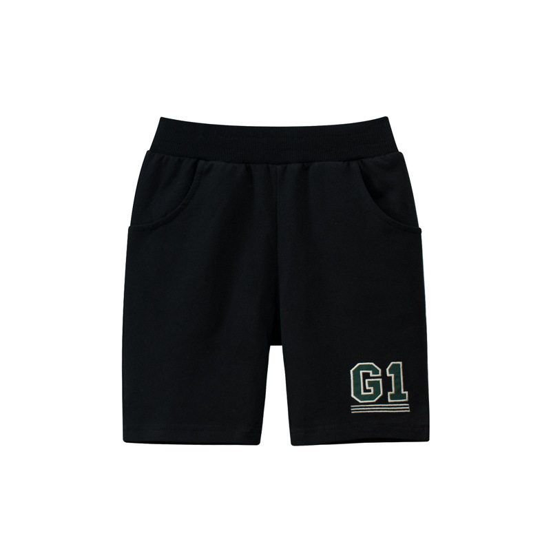 27Kids Children s Clothing Summer Crawler Kids Pirate Shorts Boys  Cropped Pants Pure Cotton Baby Boy Casual Shorts Letters 6275 Black 140
