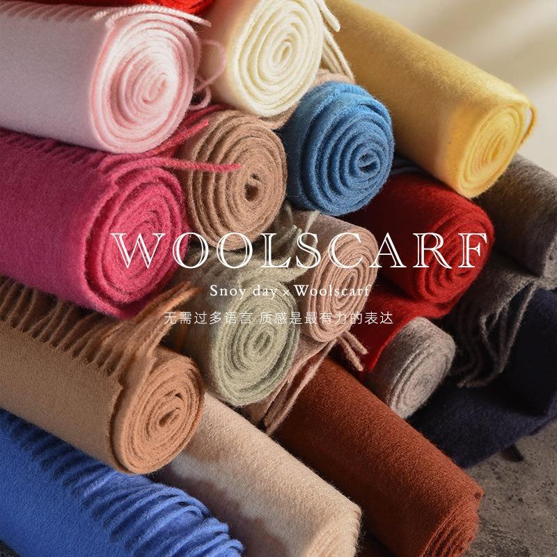 Pure wool scarf men's winter wind warm neck protection scarf boys birthday gift