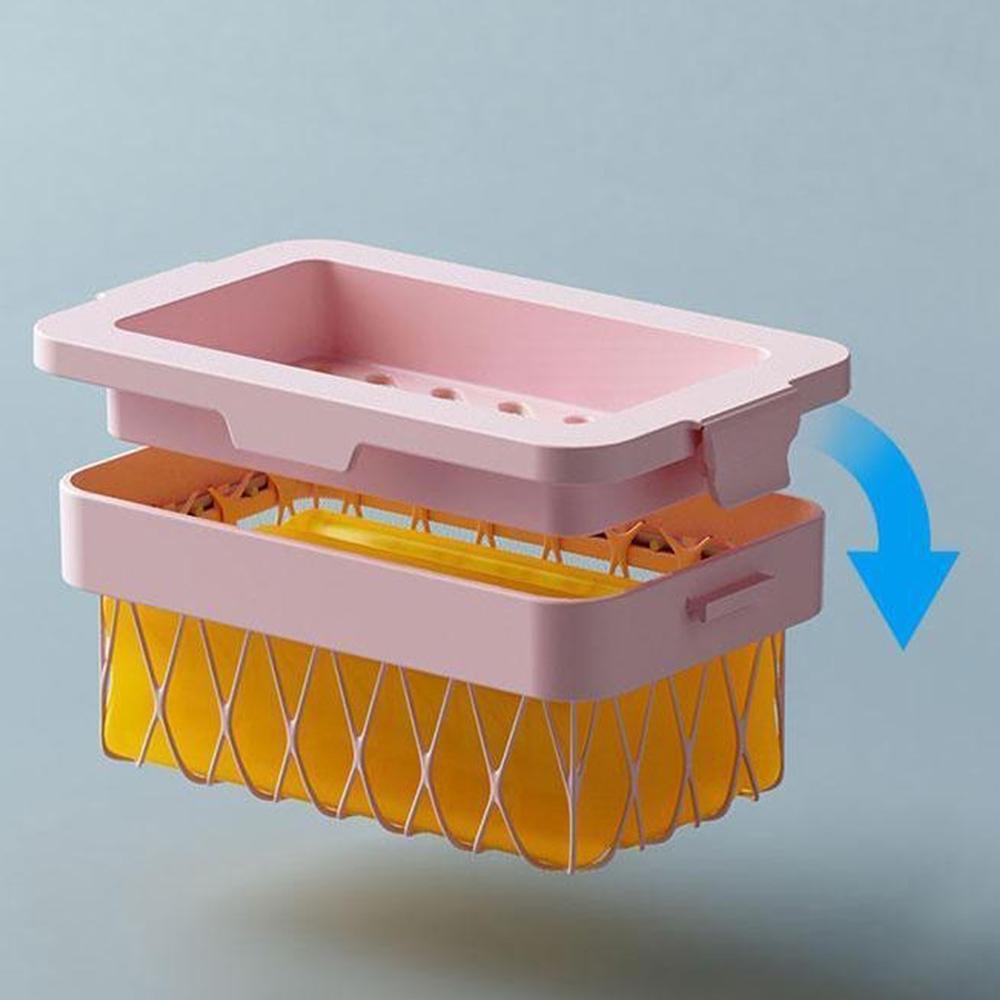 Elastic Mesh Soap Bubble Box Transparent Soap Tray Soap Saver Box Case for Outdoor Camping Outdoor