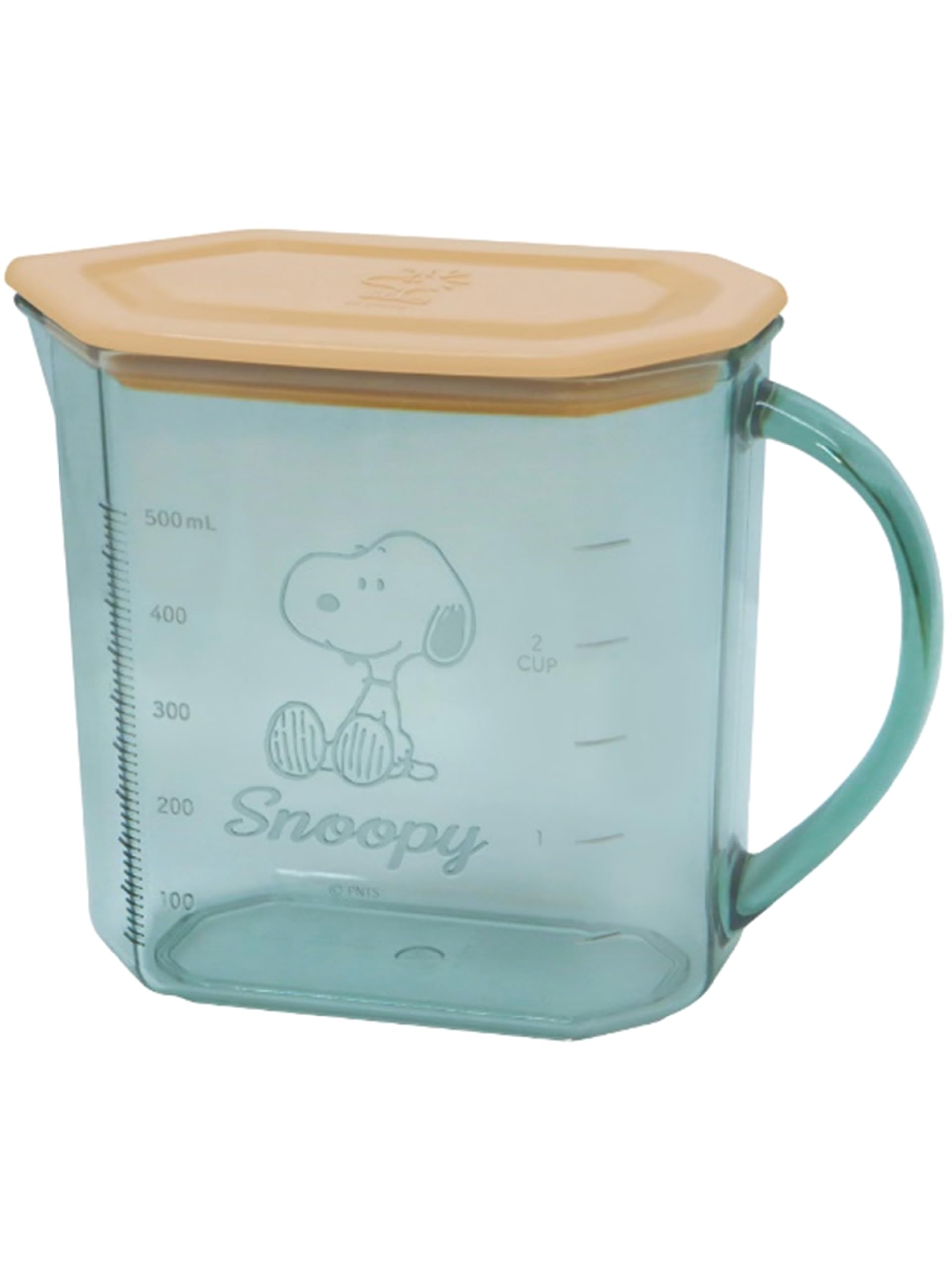 

Мерный стакан Nishiki Kasei с прозрачной крышкой x x Сделано в Японии, Снупи, Зеленый, 670 мл, Прибл.. 15.7 7.7 11.7см, зелёный