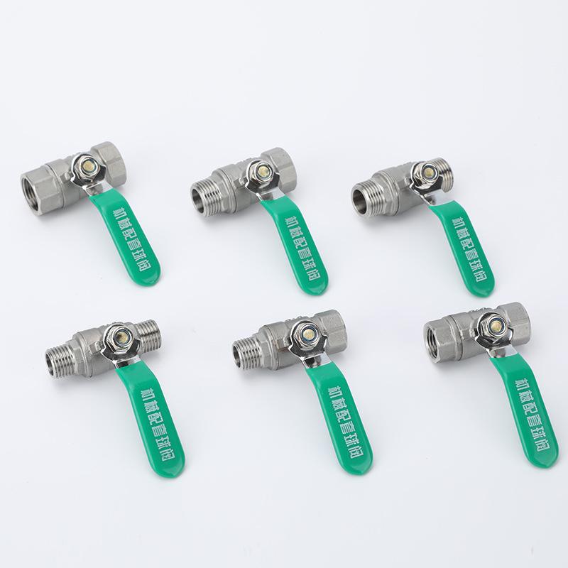 304 Stainless Steel Mini Ball Valve with Male/Female Threads, Quick Connect, 1/2, 3/4 inch