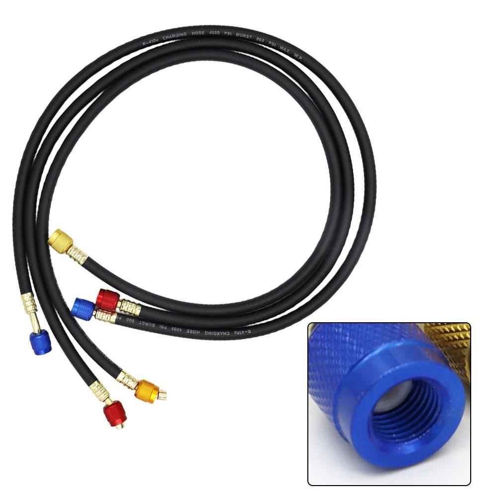 1M-1/4-5/16 / 1.2M-1/4-1/4" Hochdruck-Kühlmittel-Füllschlauch für R22 R134a Kühlmittelrohr-Ersatz