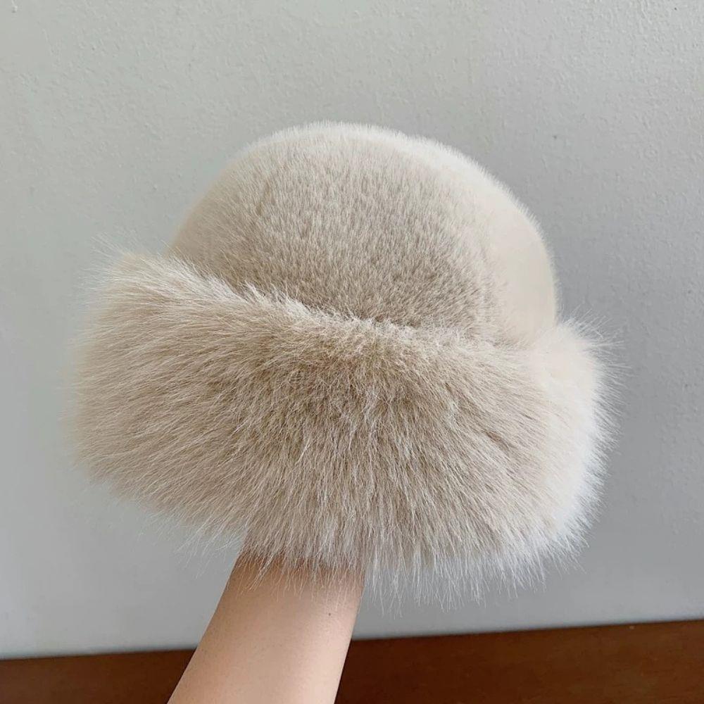 Sale Fur Hat Women Warm Snow Ski Cap Female Faux Fox Fur Thick Warm Winter Hat Lady Windproof Russian Hat Ear Warmer Bonnet