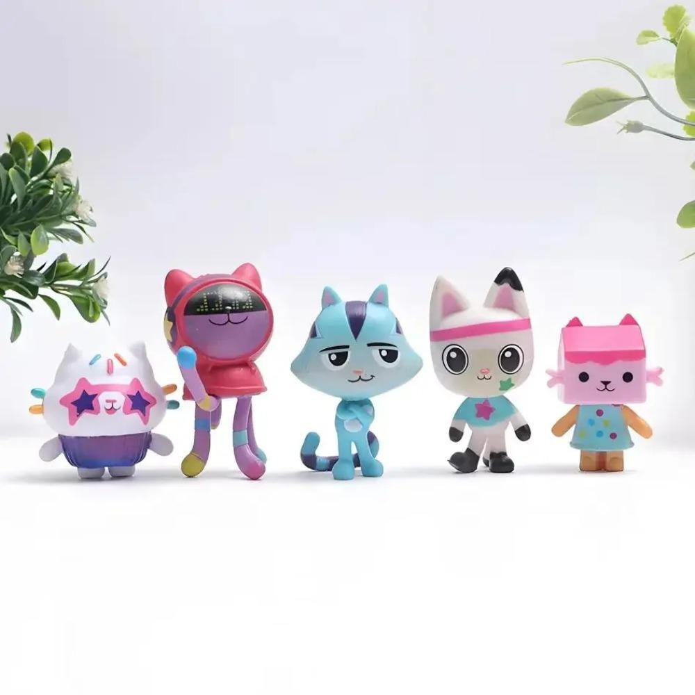 13 Pcs/set Gabby Dollhouse Anime Characters Car Smile Cat Hug Gaby Girl Doll Cartoon Children Gift Christmas Birthday Toy