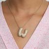 Initial Charm A-Z Letters Pendant Necklace Women Men Choker Stainless Steel Rope Chain Fat Alphabet Gold Color Hip Hop Iced