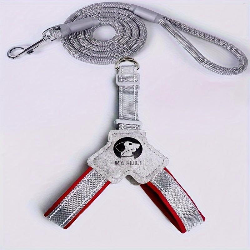 1pcs Y-shaped Dog Chest Strap With Dog Leash Reflective And Breathable Dog Harness Adjustable Pet Walking Leash