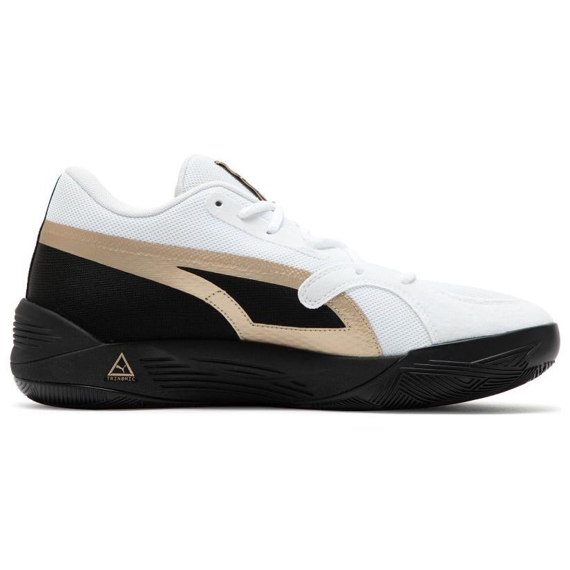 Puma Trc Blaze Court Confidential Fashion Versatile Non-Slip Wear-Resistant Low-Top Basketball Shoes Men Sneaker White Black Gold 378938-01