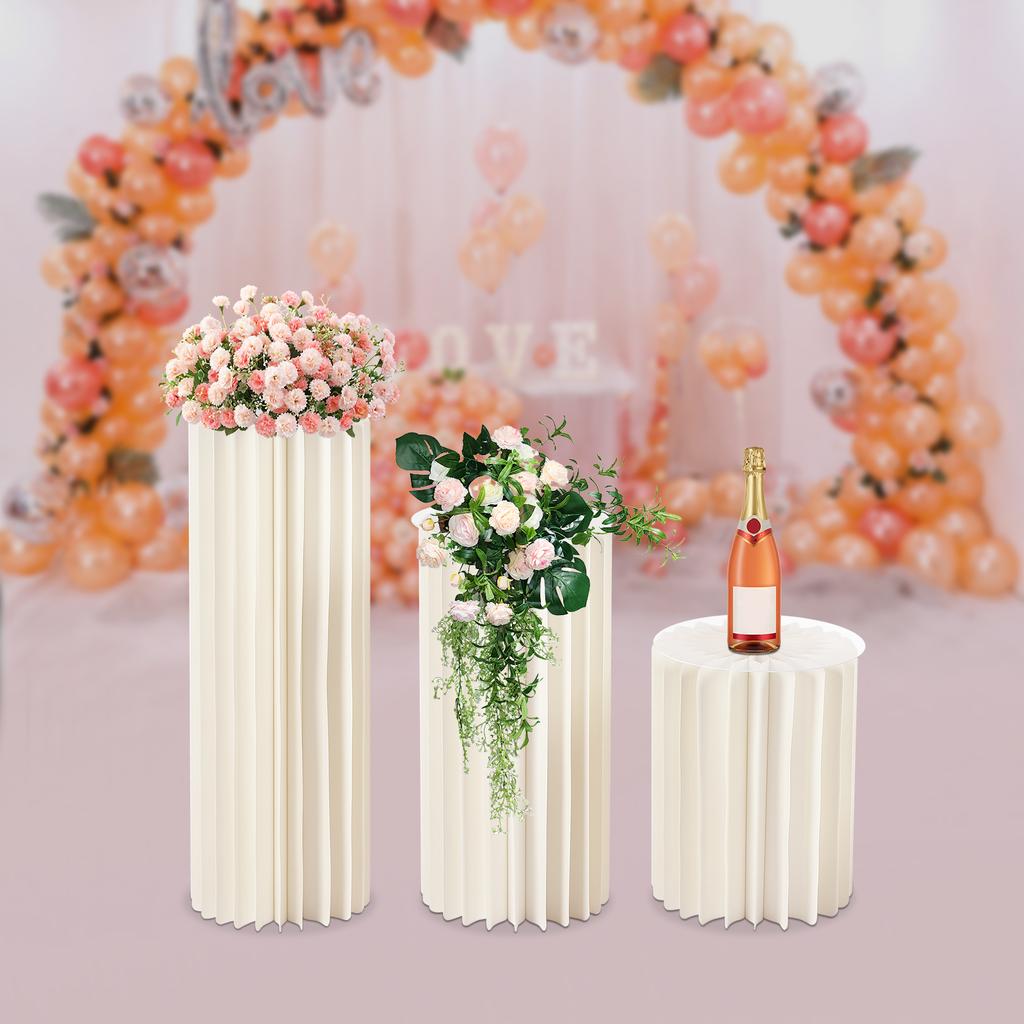 Wedding Centerpieces Cardboard Vases - Set of 3 Flower Vase Flowers Stand for Party Tables Decorations - Elegant Bulk Weddings