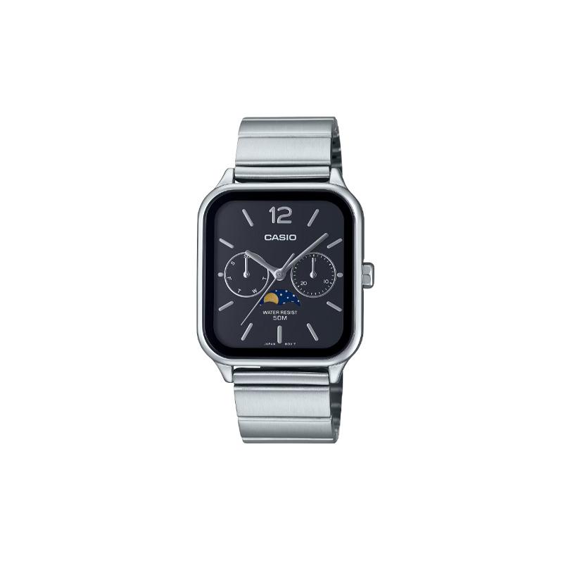 

Casio STANDARD series 50M waterproof quartz movement stainless steel strap Japanese and Korean watch men s watch black dial MTP-M305D-1AV чорний
