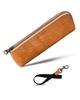 Pueblo Leather Pencil Case with Zipper and Large Holds 15 Perfect Gift for Adults and High School Students Slim, L-shaped Strap, Capacity, Pencils,